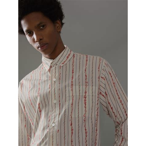 mens burberry collar shirt|Burberry scribble button down shirt.